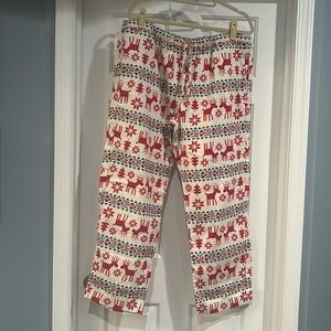 Hannah Andersson, unisex flannel Dear Deer holiday pajama pants XL